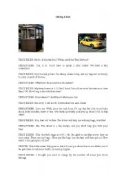 English Worksheet: Taking a taxi