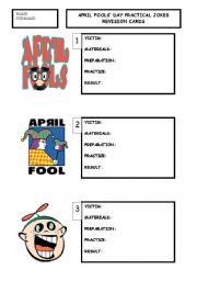 APRIL FOOLS DAY PRACTICAL JOKES REVISION CARDS