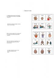 English worksheet: Character Traits