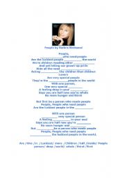 English worksheet: People by Barbara Streisand