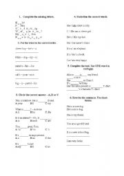 English Worksheet: Revision of grammar
