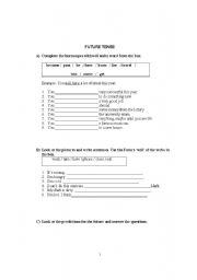 English Worksheet: future tense