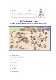 English Worksheet: See/ someoneing