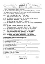 English Worksheet: Question tags