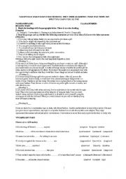 English worksheet: reading and vocabulary mix practice