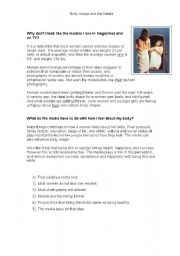 English Worksheet: Media and body image