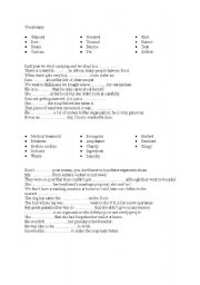 English worksheet: vocabulary for intermediate students