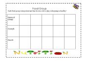 English worksheet: food group