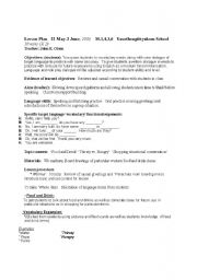 English Worksheet: Lesson Plan food and drink