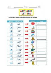 Alphabet Worksheet