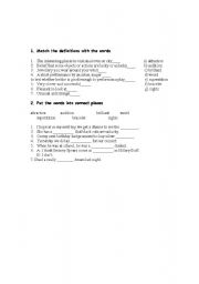 English worksheet: vocabulary