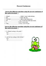 English Worksheet: present continuous