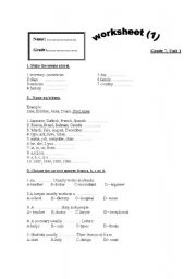 English worksheet: vocabulary mix