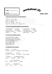 English Worksheet: grammar mix