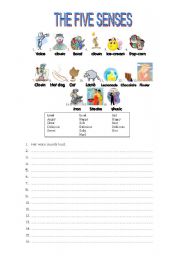 English Worksheet: THE FIVE SENSES 2/2