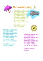 English Worksheet: the weather song