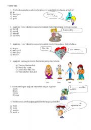 English Worksheet: 7th grade test for turkish learners