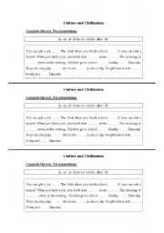English Worksheet: prepostition