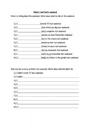 English worksheet: practice simple past