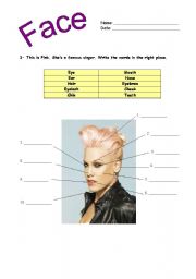 English worksheet: label the picture