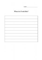 English Worksheet: What do I look Like?