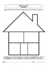 English worksheet: house & family