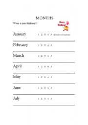 English Worksheet: When Is Your Birthday? Interview worksheet