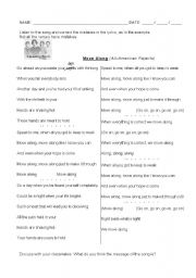 English Worksheet: Song Activity - Move Along (All American Rejects)