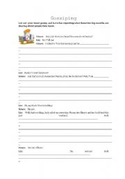 English Worksheet: Reported Speech - Gossiping