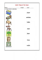 English worksheet: Useful things in the house