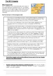 English Worksheet: the 9/11 tragedy. What happened ?
