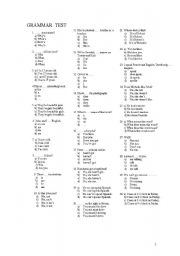 English Worksheet: GRAMMAR TEST for Secondary Education