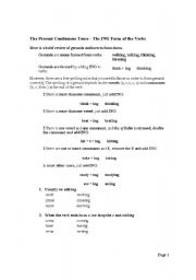 English Worksheet: Present Continuos with For and Since 