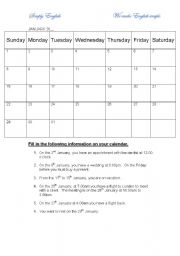 English worksheet: Days of the week 