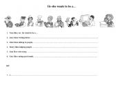 English Worksheet: I want to be a...