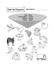 English worksheet: COLOUR THE PICTURES