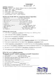 English Worksheet: REFLEXIVE PRONOUNS 