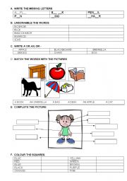 English Worksheet: VOCABULARY ACTIVITIES