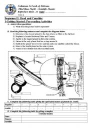 English Worksheet: Astronomy (Compare and Contrast) (Author-Bouabdellah)