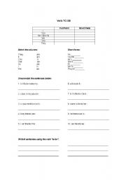 English worksheet: Verb TO BE