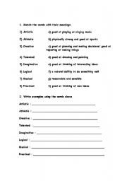 English worksheet: adjectives