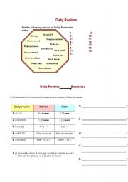 English Worksheet: Daily routine