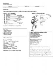 English Worksheet: Ver b