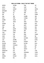 English Worksheet: Regular Verbs. Build the past tense in these 120 verbs of all kinds