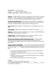 English Worksheet: Giving Directions/ Lesson Plan