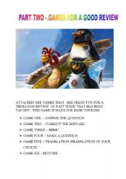 English Worksheet: Part Two Games for a Good Revision