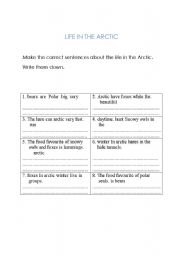 English worksheet: Life in the Arctic