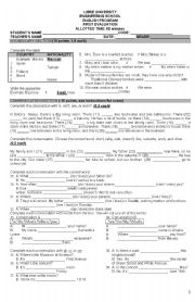 English Worksheet: Test 1