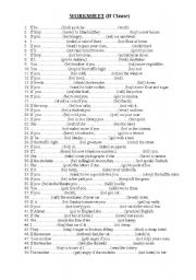 English Worksheet: f clause