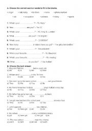 English worksheet: Revision exercises